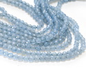 Ice Mist Baby Blue Agate Faceted Round 4mm