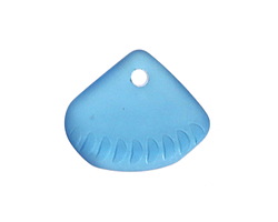 Turquoise Bay Beach-Style Glass Clam Shell Drop 25x21mm
