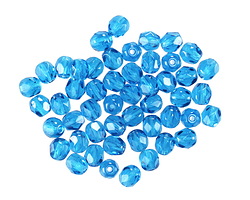 Czech Glass Capri Blue Fire Polished Round 4mm
