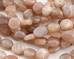 Peach Moonstone Medium Pebble 8-12x8-10mm Beads