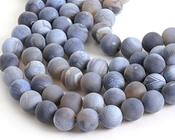 Storm Line Agate (matte frosted) Round 12mm