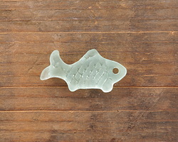 Seafoam Beach-Style Glass Fish Pendant 12x24mm