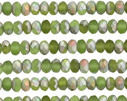 Czech Glass Emerald w/ 1/2 Rainbow Fire Polished Rondelle 3x5mm