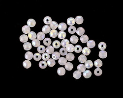 Czech Glass White Opal AB Round Druk 3mm