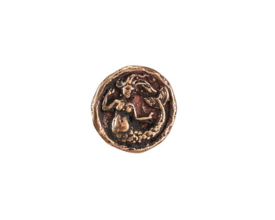 Green Girl Bronze Small Mermaid Button 15mm