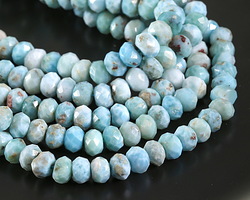 Larimar Microfaceted Rondelle 5x8mm
