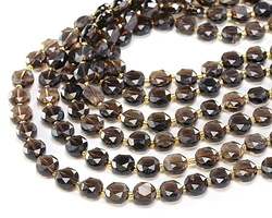 Smoky Quartz (A) Faceted Star Coin 8-9mm