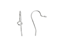 Silver (plated) Earwire w/ Perpendicular Loop 20x13mm (200 pieces)