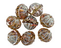 Czech Glass Black Diamond Picasso Melon UFO 12x13mm