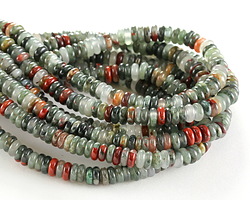 African Bloodstone Spacer Rondelle 2x6mm