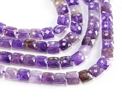 Amethyst (Multi-A) Microfaceted Square 8mm