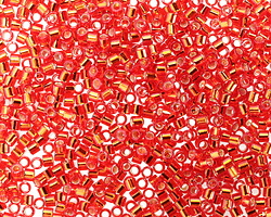 Miyuki Delica Silver Lined Flame Red (DBM0043) 10/0 Seed Bead