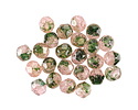 Czech Glass Pink & Green Crackle Fire Polished Round 6mm