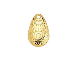 24K Gold (plated) Eye Puff Teardrop Focal 13x20mm
