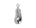 Antique Silver (plated) Eggplant Focal 9x25mm