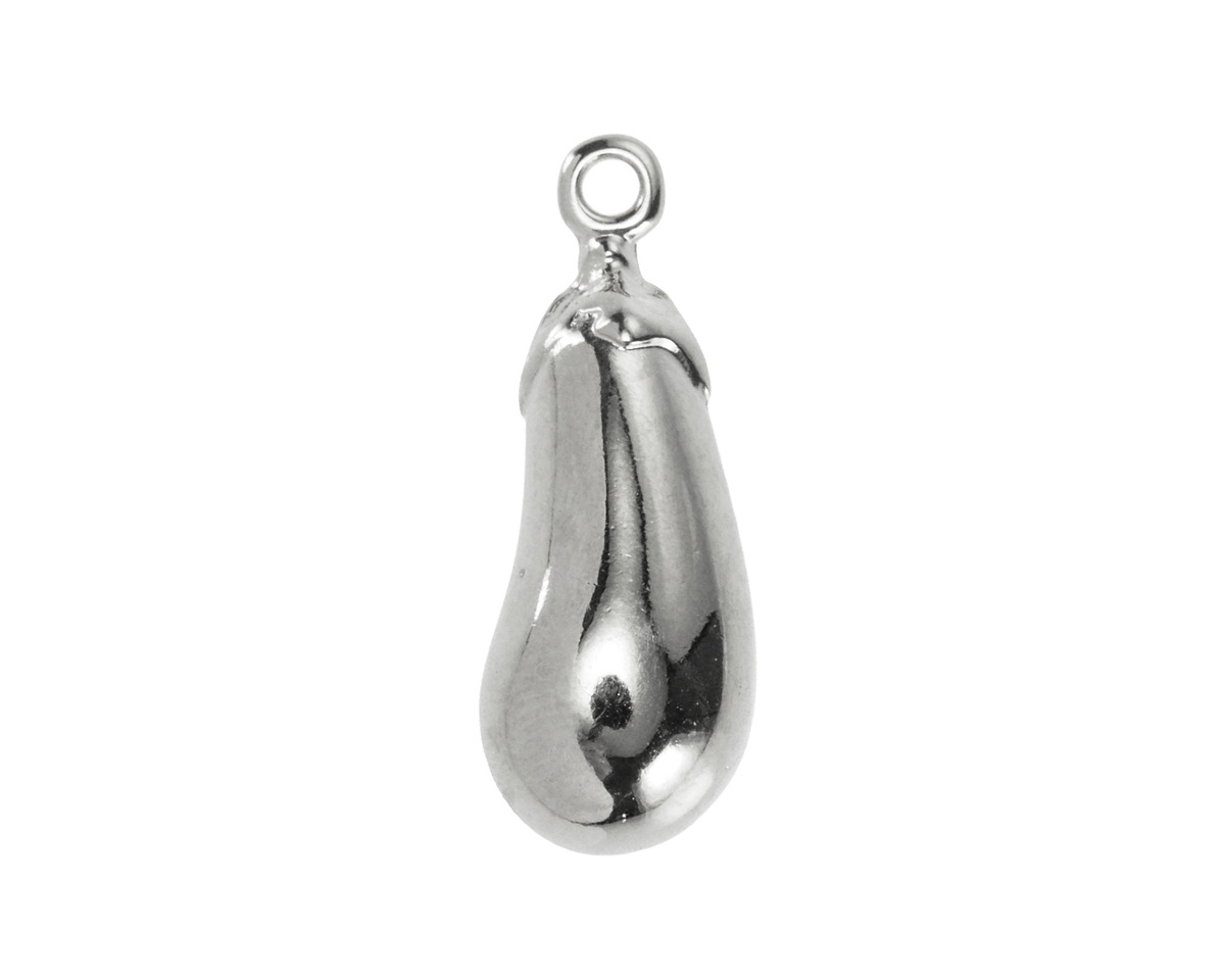 Antique Silver (plated) Eggplant Focal 9x25mm