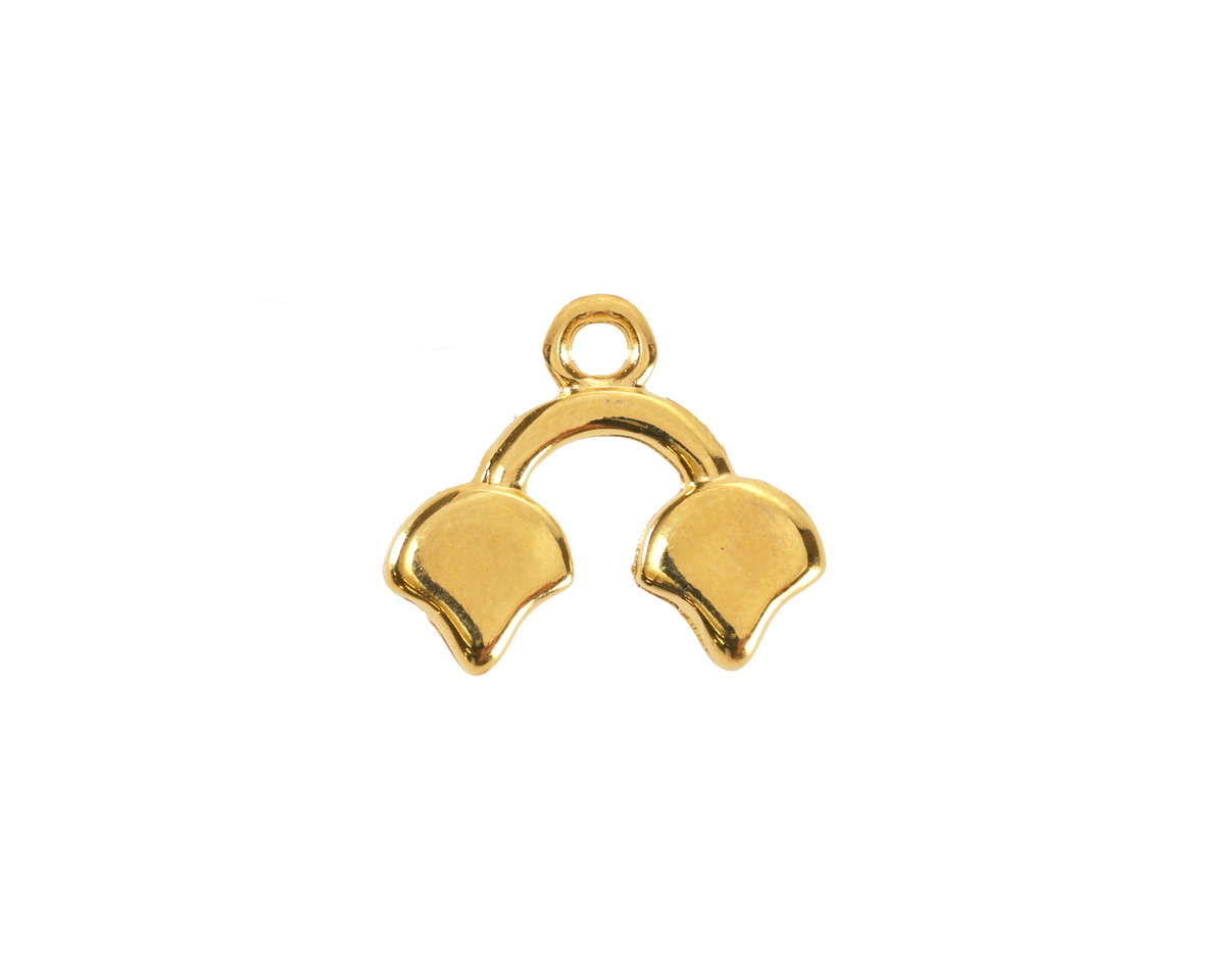 Cymbal Kastro II 24K Gold (plated) Ginkgo Bead End 14x16.5mm