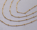 Waterproof 18K Gold PVD Plated Stainless Steel Satellite Chain, 5' Package