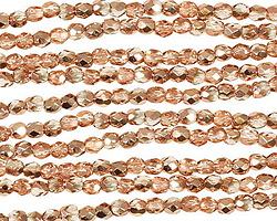 Czech Glass Apollo (Gold) Fire Polished Round 3mm