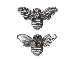 Green Girl Pewter Large Hole Honey Bee Pendant 34x18mm