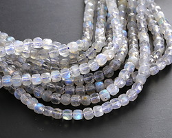 Labradorite Small Faceted Cube 4-5mm