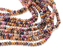 Honey Tiger Eye Multi-Color (dyed) Faceted Rondelle 2x4mm