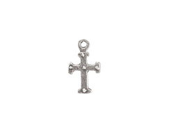 Mykonos Antique Silver (plated) Greek Cross Charm 10x16mm