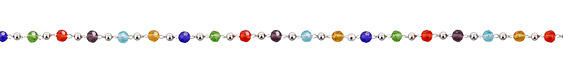 Jewel Tone Crystals Imitation Rhodium (plated) Bead Chain