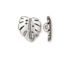 TierraCast Antique Silver (plated) Monstera Button 15mm
