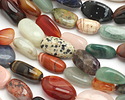 Multi Stone (Rose Quartz, Red Jasper, Picasso Jasper, etc.) Nugget 15-30x10mm