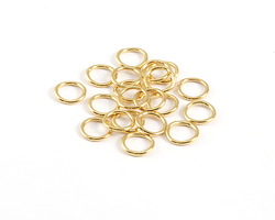 Gold (plated) Soldered Jump Ring 8mm, 18 gauge