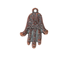 Mykonos Antique Copper (plated) Henna Hand Charm 17x25mm