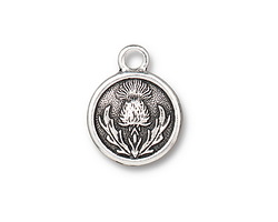 TierraCast Antique Silver (plated) Thistle Charm 14.5x18.5mm