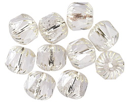 Czech Glass Crystal w/ Silver Cruller 10mm
