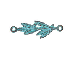 Mykonos Copper (plated) Patina Olive Branch Link 35x13mm