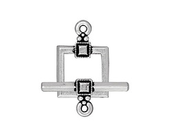 TierraCast Antique Silver (plated) Deco Square Toggle Clasp 22x17mm, 23 Bar