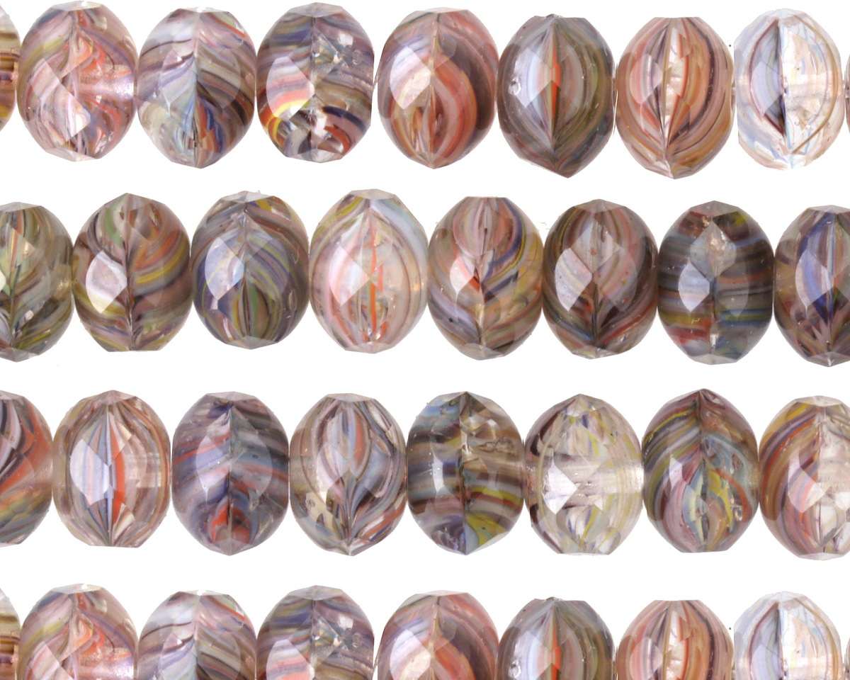 Czech Glass Dark Cartoon Fire Polished Rondelle 6x9mm