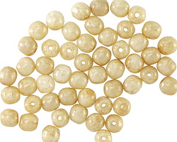 Czech Glass Ivory w/ Mercury Glass Finish Round Druk 4mm