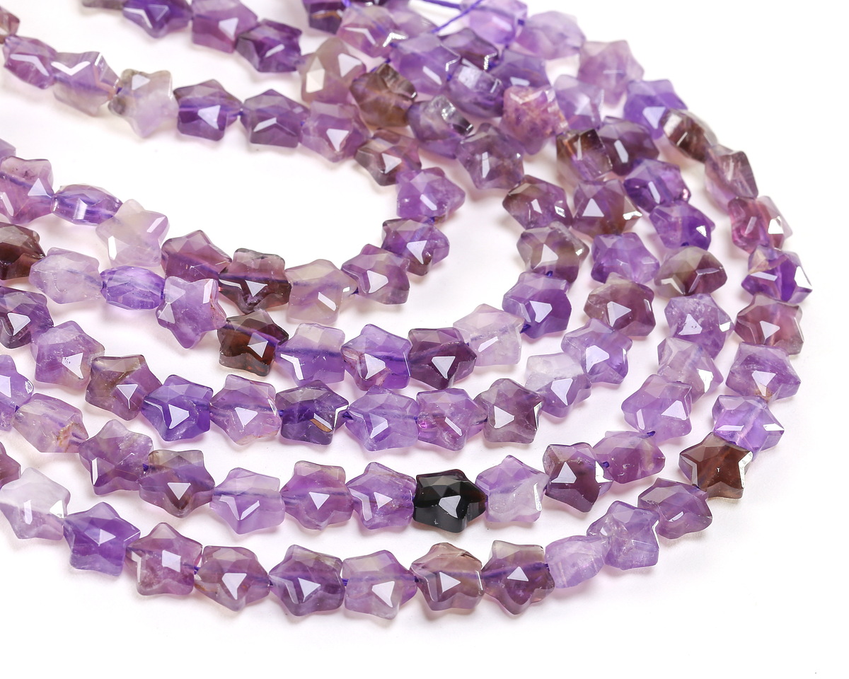 Amethyst Microfaceted Star 8mm