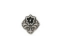 TierraCast Antique Silver (plated) Jet Enamel Flower Square Button 14x15mm