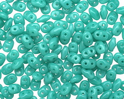 Opaque Turquoise SuperDuo 2x5mm Seed Bead