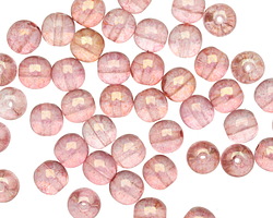 Czech Glass Luster Transparent Topaz/Pink Round 6mm