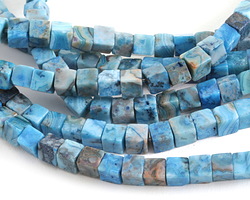 Larimar Blue Crazy Lace Cube 6mm