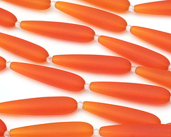 Tangerine Beach-Style Glass Teardrop Strand 37x8mm