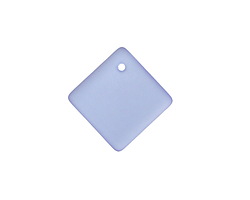 Light Sapphire Beach-Style Glass Curved Diamond Square Pendant 18mm