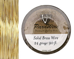 Vintaj Solid Brass Wire 24 gauge, 90ft.