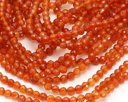 Carnelian (multi orange) Faceted Round 4mm
