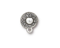 TierraCast Antique Silver (plated) Woven Ear Post 14x12mm