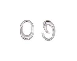 Rhodium (plated) Ring Lobster Clasp 12x8mm