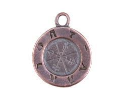Mykonos Antique Copper (plated) Ancient Astrology Pendant 35x44mm
